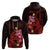 Custom Polynesian Hoodie Hawaiian Warriors with Tribal Shark Tattoos Red LT9 - Polynesian Pride