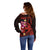 Custom Polynesian Off Shoulder Sweater Hawaiian Warriors with Tribal Shark Tattoos - Red LT9 - Polynesian Pride