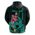 Custom Polynesian Hoodie Hawaiian Warriors with Tribal Shark Tattoos Turquoise LT9 - Polynesian Pride