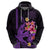 Custom Polynesian Hoodie Hawaiian Warriors with Tribal Shark Tattoos Purple LT9 - Polynesian Pride