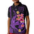 Custom Polynesian Kid Polo Shirt Hawaiian Warriors with Tribal Shark Tattoos - Purple LT9 Kid Purple - Polynesian Pride