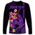 Custom Polynesian Long Sleeve Shirt Hawaiian Warriors with Tribal Shark Tattoos - Purple LT9 - Polynesian Pride