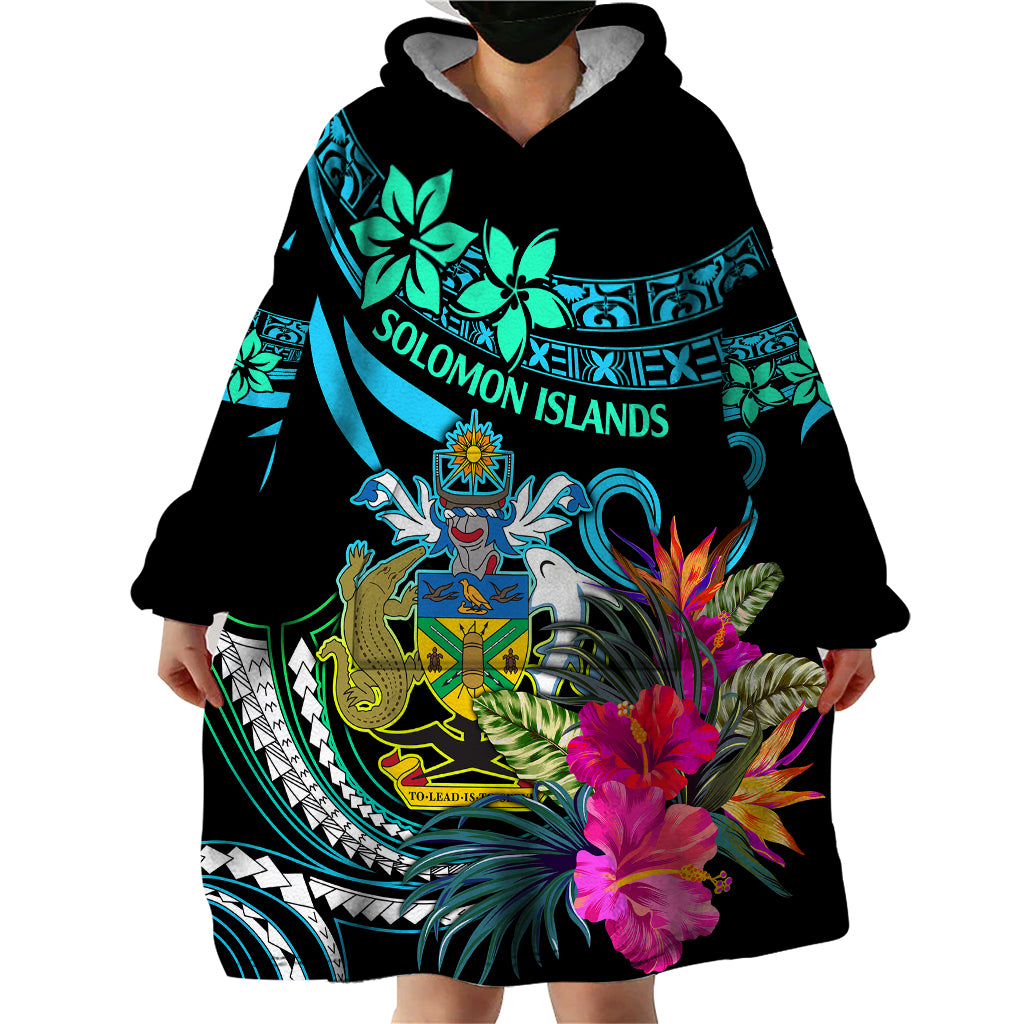 Solomon Islands Wearable Blanket Hoodie Happy Independence Day LT9 - Polynesian Pride