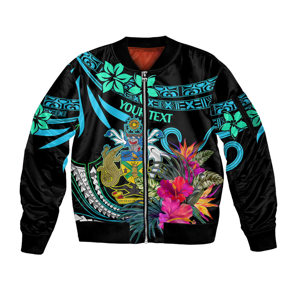 Custom Solomon Islands Sleeve Zip Bomber Jacket Happy Independence Day LT9 Unisex Blue - Polynesian Pride