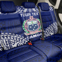 Personalised Samoa Coat Of Arms Back Car Seat Cover With Polynesian Pattern Version LT9 - Polynesian Pride