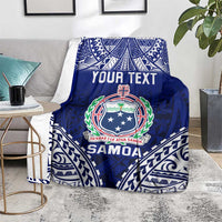 Personalised Samoa Coat Of Arms Blanket With Polynesian Pattern Version LT9 - Polynesian Pride