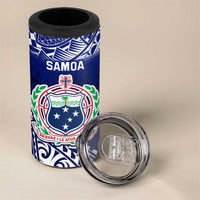 Personalised Samoa Coat Of Arms 4 in 1 Can Cooler Tumbler With Polynesian Pattern Version LT9 - Polynesian Pride