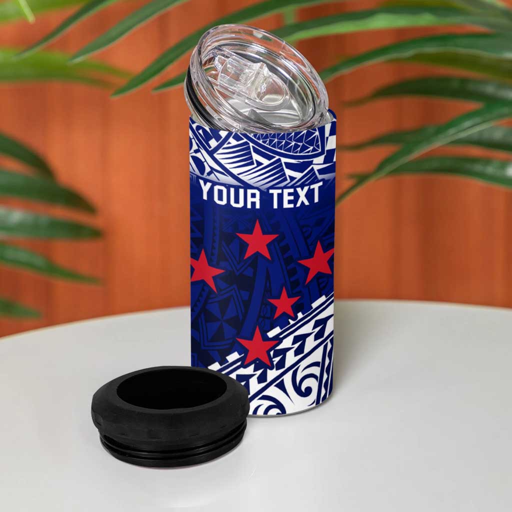 Personalised Samoa Coat Of Arms 4 in 1 Can Cooler Tumbler With Polynesian Pattern Version LT9 - Polynesian Pride