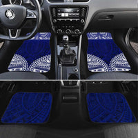 Personalised Samoa Coat Of Arms Car Mats With Polynesian Pattern Version LT9 Set 4pcs Blue - Polynesian Pride