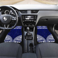 Personalised Samoa Coat Of Arms Car Mats With Polynesian Pattern Version LT9 Set 2pcs - Front Blue - Polynesian Pride