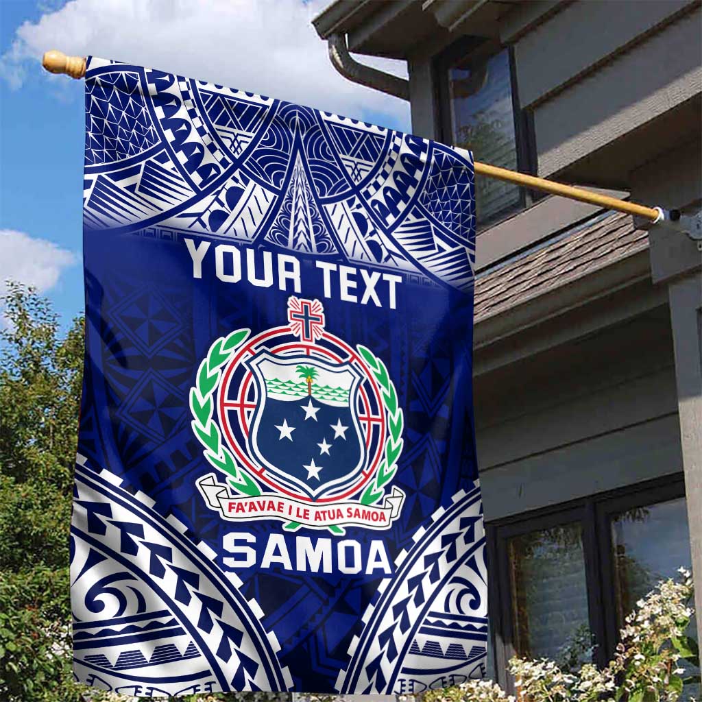 Personalised Samoa Coat Of Arms Garden Flag With Polynesian Pattern Version LT9 - Polynesian Pride