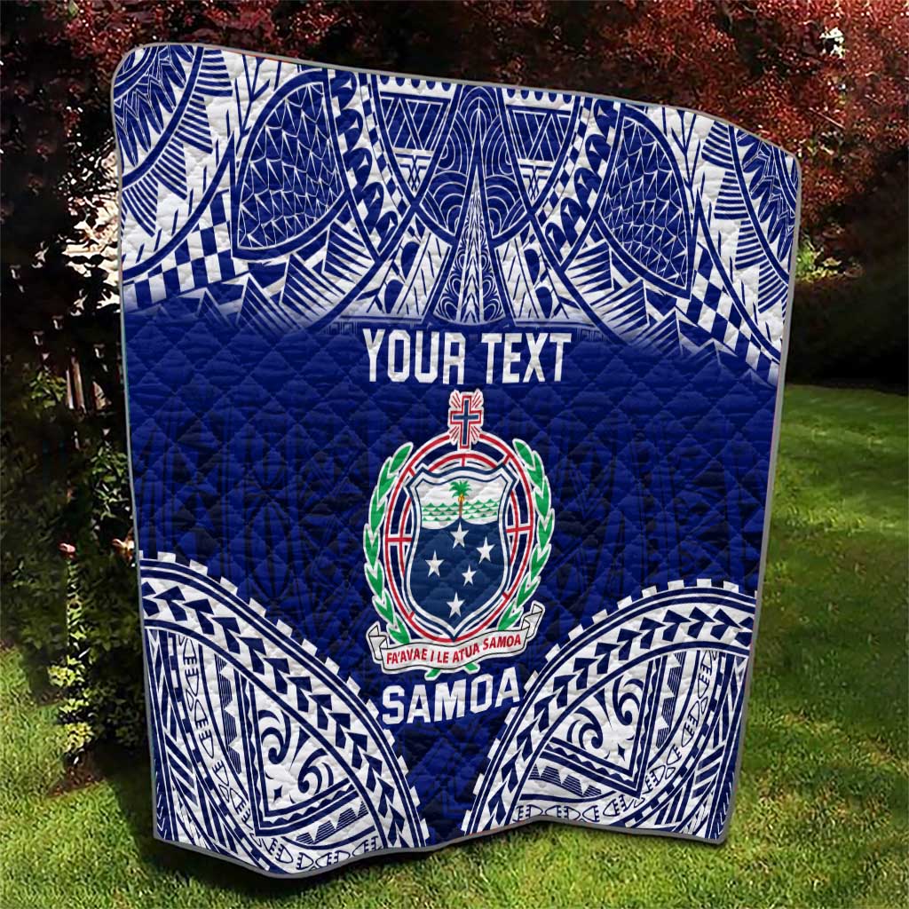 Personalised Samoa Coat Of Arms Quilt With Polynesian Pattern Version LT9 - Polynesian Pride