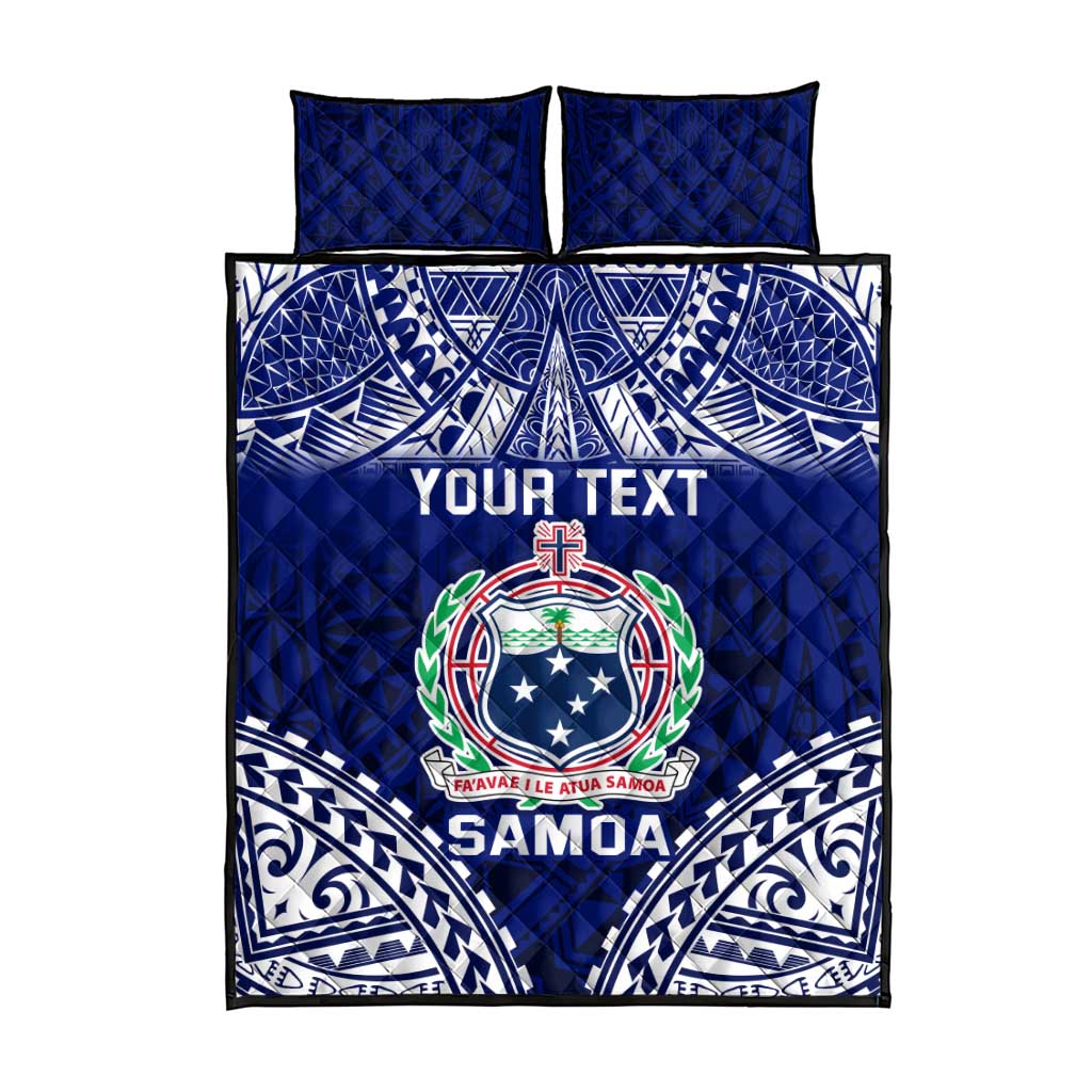 Personalised Samoa Coat Of Arms Quilt Bed Set With Polynesian Pattern Version LT9 - Polynesian Pride