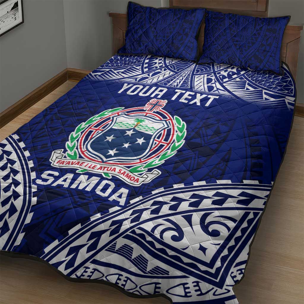 Personalised Samoa Coat Of Arms Quilt Bed Set With Polynesian Pattern Version LT9 - Polynesian Pride