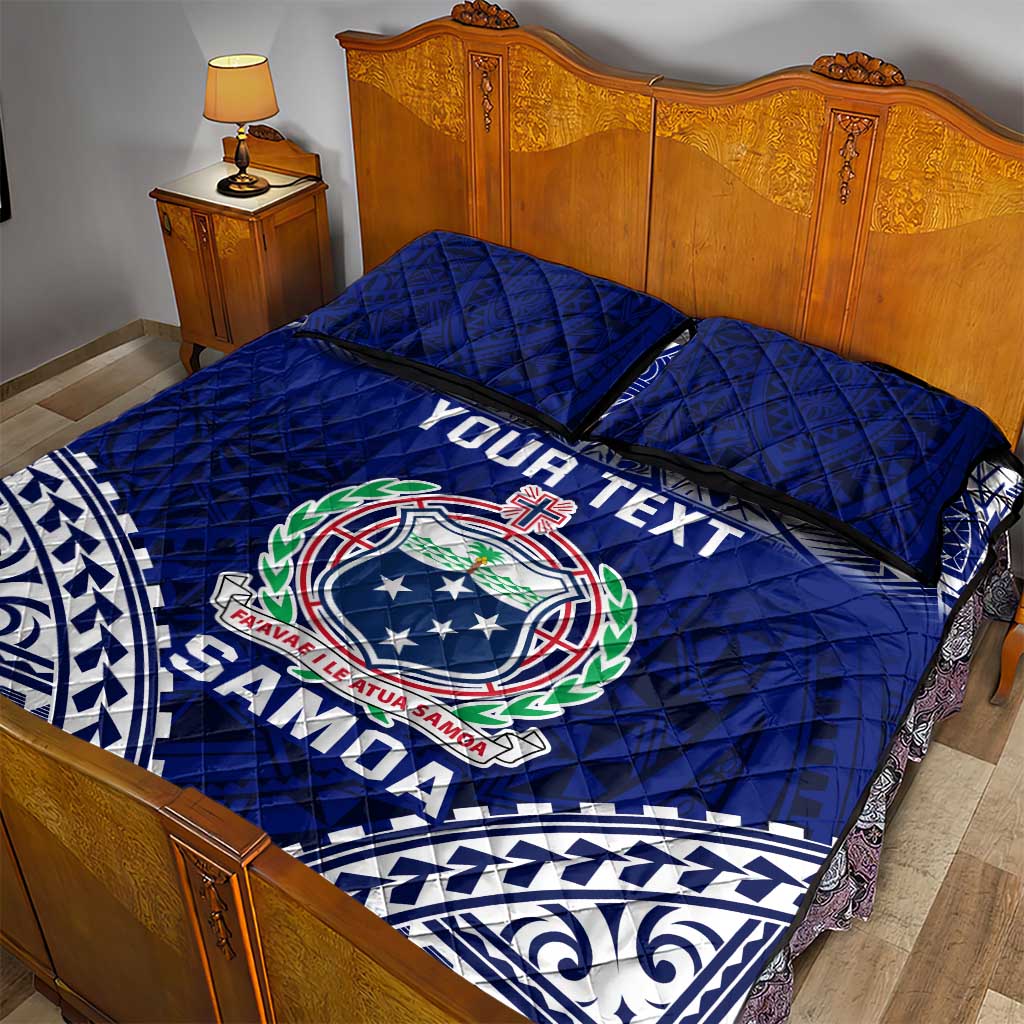 Personalised Samoa Coat Of Arms Quilt Bed Set With Polynesian Pattern Version LT9 - Polynesian Pride
