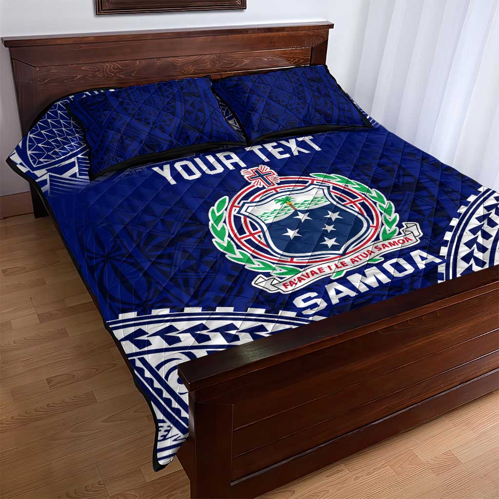 Personalised Samoa Coat Of Arms Quilt Bed Set With Polynesian Pattern Version LT9 - Polynesian Pride
