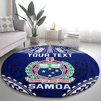 Personalised Samoa Coat Of Arms Round Carpet With Polynesian Pattern Version LT9 - Polynesian Pride