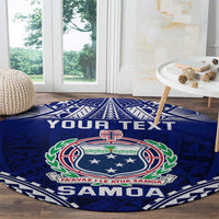 Personalised Samoa Coat Of Arms Round Carpet With Polynesian Pattern Version LT9 - Polynesian Pride