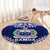 Personalised Samoa Coat Of Arms Round Carpet With Polynesian Pattern Version