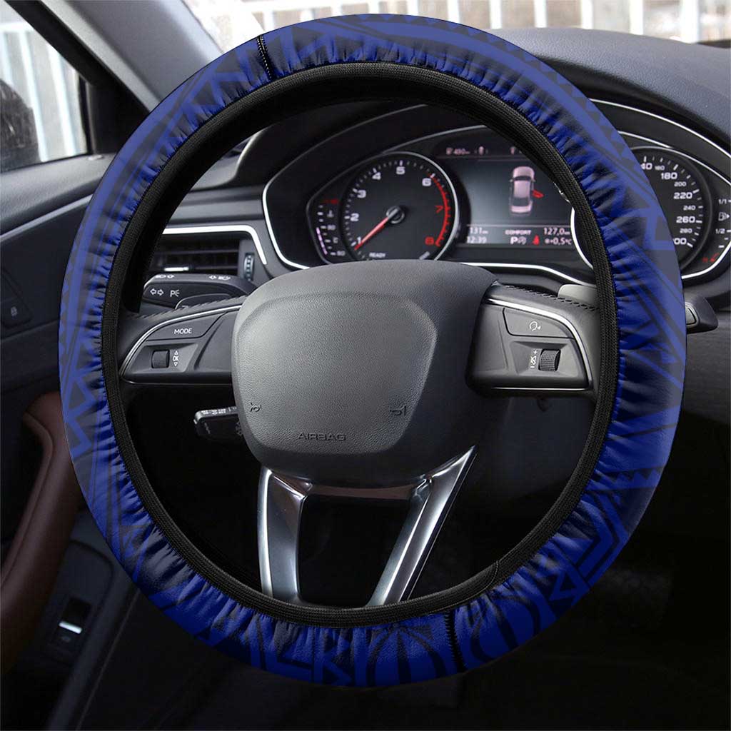 Samoa Coat Of Arms Steering Wheel Cover With Polynesian Pattern Version LT9 - Polynesian Pride