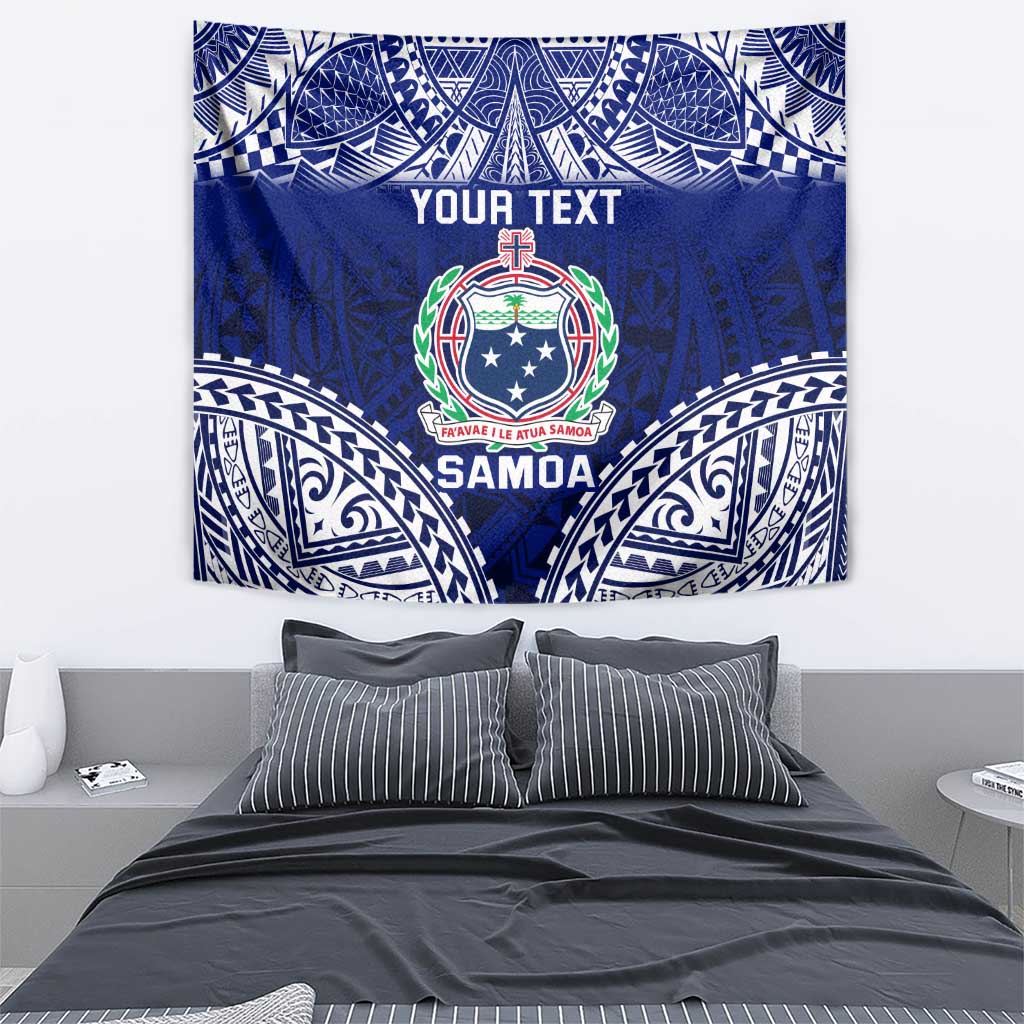Personalised Samoa Coat Of Arms Tapestry With Polynesian Pattern Version LT9 - Polynesian Pride