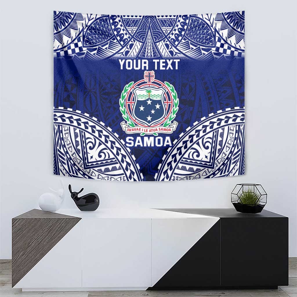 Personalised Samoa Coat Of Arms Tapestry With Polynesian Pattern Version LT9 - Polynesian Pride