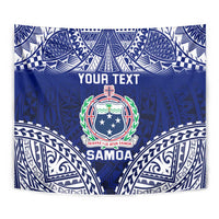Personalised Samoa Coat Of Arms Tapestry With Polynesian Pattern Version LT9 - Polynesian Pride
