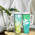 Polynesian Tribal Plumeria Tumbler With Handle with Hawaii Kanaka Maoli Green Gradient Version