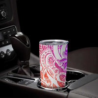 Polynesian Tribal Plumeria Tumbler Cup with Hawaii Kanaka Maoli Purple Gradient Version LT9 - Polynesian Pride
