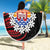 Tahitian Coat Of Arm and Tiare Flower Beach Blanket Polynesian Tribal Tattoo