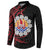 Tahitian Coat Of Arm and Tiare Flower Button Sweatshirt Polynesian Tribal Tattoo