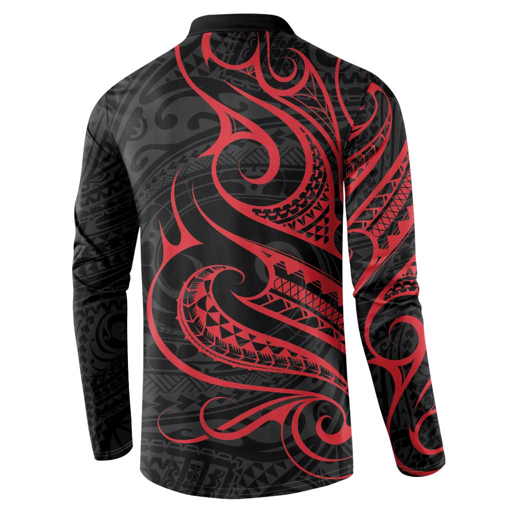 Tahitian Coat Of Arm and Tiare Flower Button Sweatshirt Polynesian Tribal Tattoo LT9 - Polynesian Pride