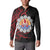 Tahitian Coat Of Arm and Tiare Flower Button Sweatshirt Polynesian Tribal Tattoo