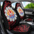 Tahitian Coat Of Arm and Tiare Flower Car Seat Cover Polynesian Tribal Tattoo