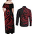 Tahitian Coat Of Arm and Tiare Flower Couples Matching Off Shoulder Maxi Dress and Long Sleeve Button Shirt Polynesian Tribal Tattoo