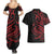 Tahitian Coat Of Arm and Tiare Flower Couples Matching Summer Maxi Dress and Hawaiian Shirt Polynesian Tribal Tattoo