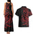 Tahitian Coat Of Arm and Tiare Flower Couples Matching Tank Maxi Dress and Hawaiian Shirt Polynesian Tribal Tattoo