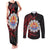 Tahitian Coat Of Arm and Tiare Flower Couples Matching Tank Maxi Dress and Long Sleeve Button Shirt Polynesian Tribal Tattoo