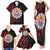 Tahitian Coat Of Arm and Tiare Flower Family Matching Tank Maxi Dress and Hawaiian Shirt Polynesian Tribal Tattoo