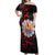 Tahitian Coat Of Arm and Tiare Flower Off Shoulder Maxi Dress Polynesian Tribal Tattoo