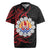 Tahitian Coat Of Arm and Tiare Flower Rugby Jersey Polynesian Tribal Tattoo