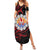 Tahitian Coat Of Arm and Tiare Flower Summer Maxi Dress Polynesian Tribal Tattoo