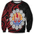 Tahitian Coat Of Arm and Tiare Flower Sweatshirt Polynesian Tribal Tattoo