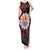 Tahitian Coat Of Arm and Tiare Flower Tank Maxi Dress Polynesian Tribal Tattoo