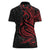 Tahitian Coat Of Arm and Tiare Flower Women Polo Shirt Polynesian Tribal Tattoo