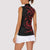 Tahitian Coat Of Arm and Tiare Flower Women Sleeveless Polo Shirt Polynesian Tribal Tattoo