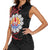 Tahitian Coat Of Arm and Tiare Flower Women Sleeveless Polo Shirt Polynesian Tribal Tattoo