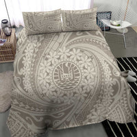 Tahitian Tiare Flower Bedding Set Beige Polynesian Pattern LT9 - Polynesian Pride