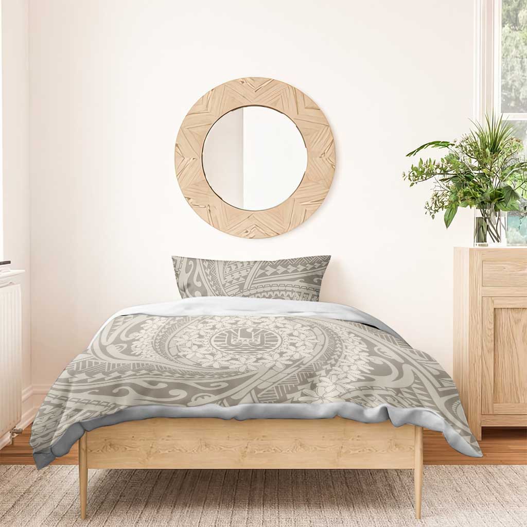 Tahitian Tiare Flower Bedding Set Beige Polynesian Pattern LT9 - Polynesian Pride