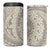 Tahitian Tiare Flower 4 in 1 Can Cooler Tumbler Beige Polynesian Pattern